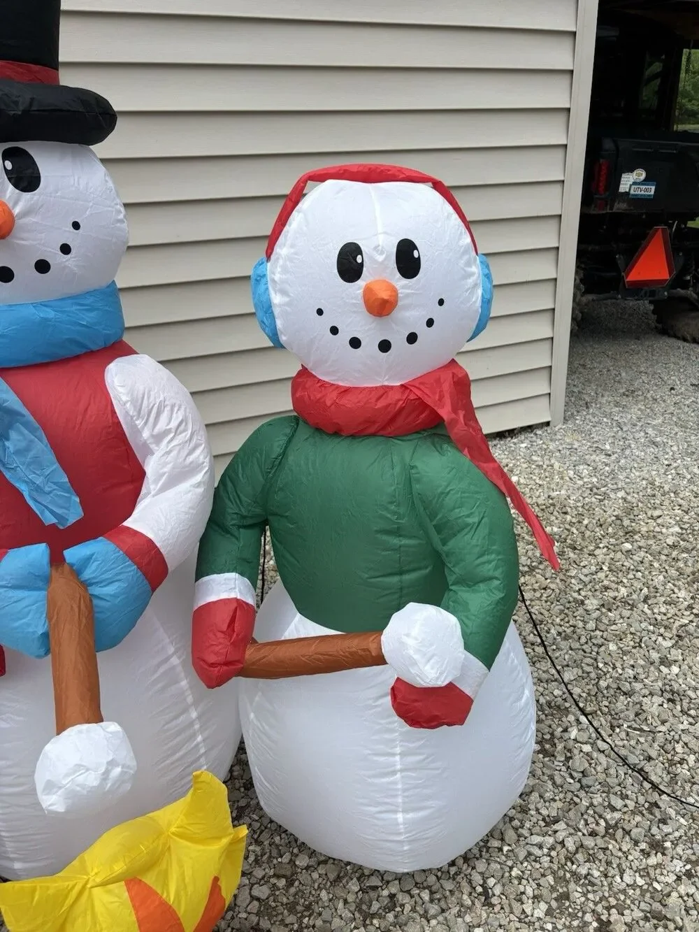 Christmas Inflatable Snowman Family Roasting Marshmallows 5 FT Holiday
